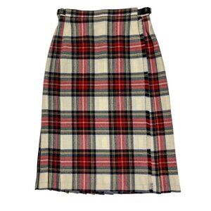 Vintage Jedburgh Kiltmakers Scotland Pure Wool Plaid Adjustable Kilt Size 10